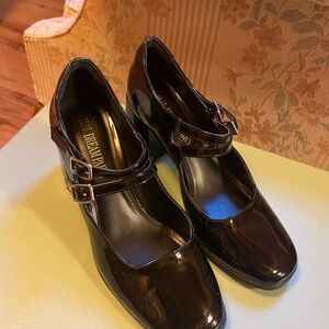 Dream Pairs Women's Shiny Black Heels